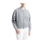 Peserico Borstad stretchbomullsweatshirt Gray, Dam