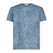 Etro Paisley Jersey Bomull T-shirt Blue, Herr