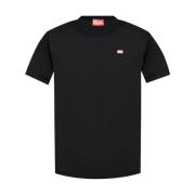 Diesel Svart T-shirt med Logotyptryck Black, Herr