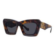 Loewe Chunky Cat-Eye Solglasögon i Mörk Havana Brown, Dam