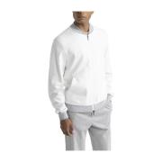 Peserico Bomber sweatshirt i bomullsblandning White, Herr