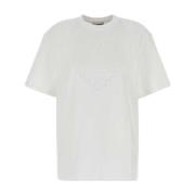 Ganni Klassisk Vit Bomull T-shirt White, Dam