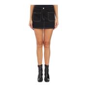 Courrèges Denim Minikjol Black, Dam