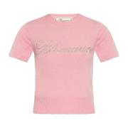 Blumarine Ulltröja med korta ärmar Pink, Dam