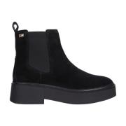 Tommy Hilfiger Svarta Chelsea Flag Ankelboots Black, Dam