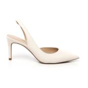 Michael Kors Vita spetsiga platta skor stiletto klack White, Dam