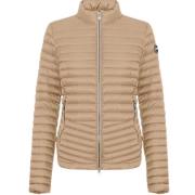 Colmar Dubbel Dragkedja Rundad Botten Pufferjacka Beige, Dam