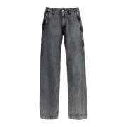 MM6 Maison Margiela Svarta Denim Straight Jeans Stora Fickor Black, He...