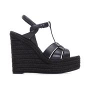 Saint Laurent Tribute Espadrilles Kilklack Black, Dam