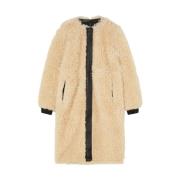 Patrizia Pepe Faux Fur Lång Rockrock Beige, Dam