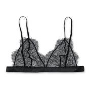 Anine Bing Delikat Spets Triangle Bralette med Logotyp Black, Dam