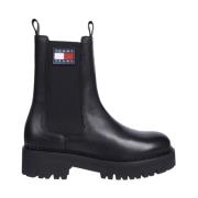 Tommy Jeans Svarta Chelsea Ankelboots för kvinnor Black, Dam