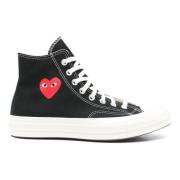 Comme des Garçons Play Rött Hjärta Hög Topp Sneakers Black, Herr