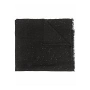 Brunello Cucinelli Lyxigt Cashmere Siden Diamant Sjal Black, Dam