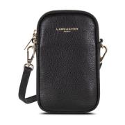 Lancaster Svart eller röd läder mobilväska Black, Unisex