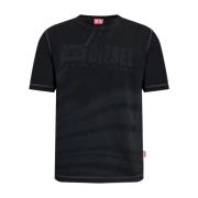 Diesel Svart Bomull T-Adjust-Doval-PJ T-Shirt Black, Herr