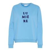 Saint Tropez Broderad Sweatshirt All Aboard Blue, Dam