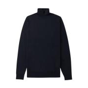 John Smedley Svart Rollneck Tröja Stilfull Uppdatering Black, Herr