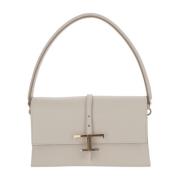 Tod's Tidlös läderminiväska med T-spänne White, Dam