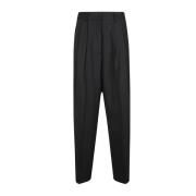 P.a.r.o.s.h. Stretch ull svarta byxor med pince Black, Dam