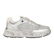 Premiata Svarta Tekniska Tyg Sneakers Gray, Dam