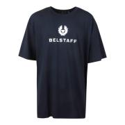 Belstaff Svart Bomull Jersey T-shirt med Logotyp Blue, Herr