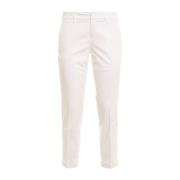 Fay Vit Stretch Bomull Capri Byxor White, Dam