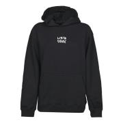 Livincool Svart Oversized Logo Hoodie Black, Dam