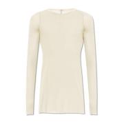 Rick Owens Räfflad T-shirt Rib Beige, Herr