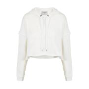 Iceberg Kort sweatshirt med huva Beige, Dam