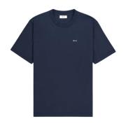 Nn07 Broderad Navy Blue T-shirt Blue, Herr