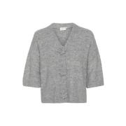 Kaffe Melange Cardigan med löst passform ärmar Gray, Dam