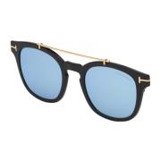 Tom Ford Blå Block Clip-On Glasögonbågar Black, Unisex