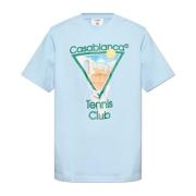 Casablanca Tryckt T-shirt Blue, Herr