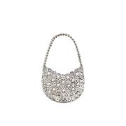 Paco Rabanne Månformad Rhinestone Smyckad Väska Gray, Dam