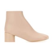 MM6 Maison Margiela Rosa Läder Ankelboots 6cm Klack Pink, Dam