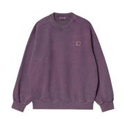 Carhartt Wip Bomull Crew Neck Sweater med Logo Purple, Herr