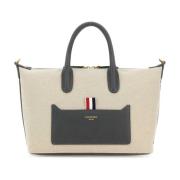 Thom Browne Canvas Duffle Handväska Beige, Dam