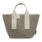 Furla Nylon Tote med Läderdetaljer Gray, Dam