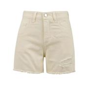 Icon Denim Vita Denim Shorts White, Dam