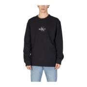 Calvin Klein Jeans Svart Bomull Crewneck Tröja Black, Herr