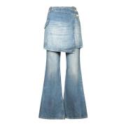 Ganni Blå Asymmetrisk Jeans Blue, Dam