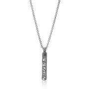 Nialaya Men's Silver Prayer Box Necklace Gray, Herr