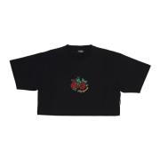 Propaganda Svart Croptop Tee med Mantis Brodyr Black, Dam