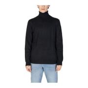 GAS Svart Bomull Cashmere Blandningströja Black, Herr