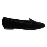 Dolce & Gabbana Elegant svarta loafers i silkeblandning Black, Dam