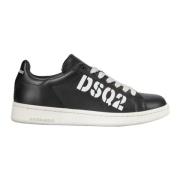 Dsquared2 Läder Logotyp Sneakers Black, Herr