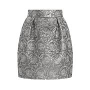 Dolce & Gabbana Brokad Midi Kjol med Fickor Gray, Dam