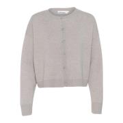 Karen by Simonsen Kort Kofta Flint Gray Melange Gray, Dam