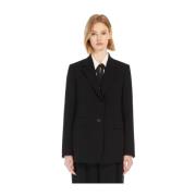 Max Mara Studio Enkelknäppt cady blazer Black, Dam